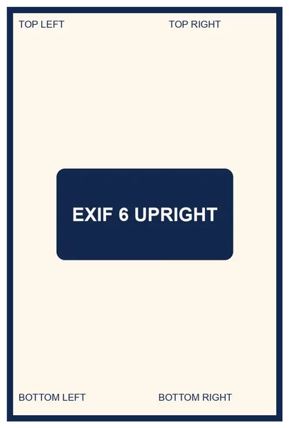 Upright portrait PDF output showing EXIF orientation 6 applied once, with correctly placed corner labels